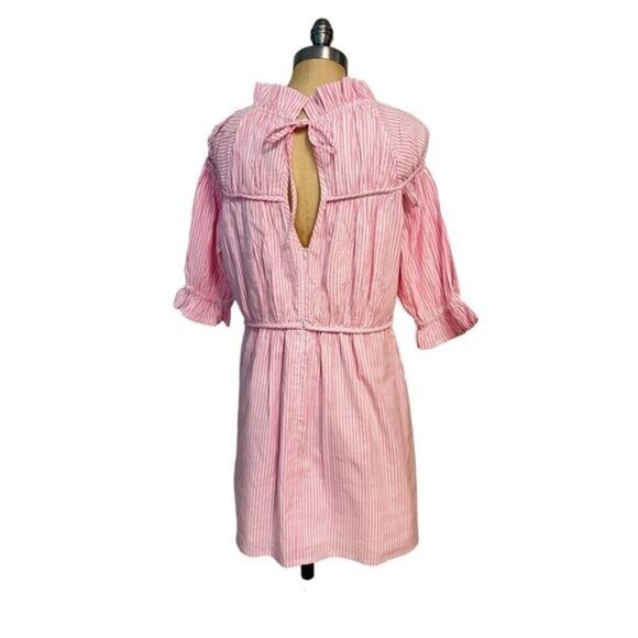 Elizabeth Wilson Designs Liesel Pink Stripe Cotton Dress Size Medium - Picture 3 of 5
